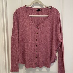 Urban Outfitters Dusty Rose Button-Up Knit Top